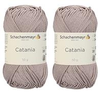 [Set mit 2 Knäuel] SMC Catania Originals 100% merzerisiertes Baumwollgarn, insgesamt 100 g. Je 50 g / 125 m Amigurumi-Garn Fine-Sport 2 (406 MUD)