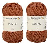 [Set mit 2 Knäuel] SMC Catania Originals 100% merzerisiertes Baumwollgarn, insgesamt 100 g. Je 50 g / 125 m Amigurumi-Garn Fine-Sport 2 (426 Fuchs)