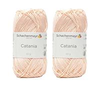 [Set mit 2 Knäuel] SMC Catania Originals 100% merzerisiertes Baumwollgarn, insgesamt 100 g. Je 50 g / 125 m Amigurumi-Garn Fine-Sport 2 (TR263 Nude)