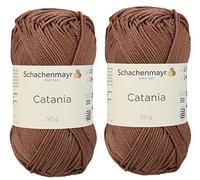 [Set mit 2 Knäuel] SMC Catania Originals 100% merzerisiertes Baumwollgarn, insgesamt 100 g. Je 50 g Amigurumi-Garn Fine-Sport 2 (438 Deep Amber)