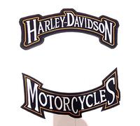 Set mit 3 Aufnähern Patch Patches Skull Totenkopf G.Große Harley Davidson Weste Aufbügler Groß XL Schulter Angebot Geschenk Aufnäher Sportster Dyna Softail Biker Club