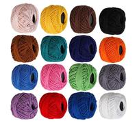Set mit Häkelknäueln aus Baumwolle zum Häkeln | Baumwollgarn-Kugeln, 16 Spulen für kreative Hobbys, DIY, Häkeln, Stricken, für Frauen, Mütter, Oma, Erwachsene,