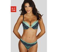 Set: Push-up-BH MELROSE, Damen, Gr. 70 (32/34), Cup B, grün (grün, marine), Obermaterial: 60% Polyamid, 35% Polyester, 5% Elasthan. Unterteil: 90% Polyamid, 10% Elasthan, BH-Sets, Dessous (32756054-70