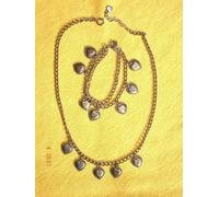 Set Trachtenset Collier und Armband Dirndlkette m vielen Herzchen Dirndlschmuck Z