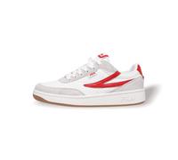 SEVARO Damen Lässig Sneaker mit Plateausohle: Bequeme Sportschuhe in Weiß & Rot FFW0283