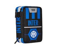 Seven A.C. Milan Fußball Pfad des Sieges Schulmäppchen mit 3 Fächern rot schwarz - Stifteetui mit Mehreren Fächern mit Bleistiften, Stiften und Farben, Mehrfarbig, Taglia Unica, Schwarz,