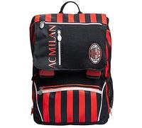 Seven Ac Milan Calcio Rucksack, ausziehbar mit passendem Ball, Unisex, für Kinder, Schwarz, Einheitsgröße