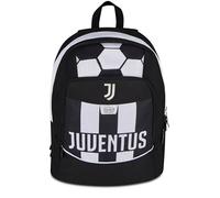 Seven Advanced Juventus Schulrucksack mit Doppelfach, Schwarz, 29 l, Seitentasche für Wasserflasche, PC-Fach, Grund- und Sekundarschule, Kinder und Jugendliche, Fußball
