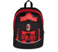Seven Advanced Milan Schulrucksack Schwarz 29L Seitliche Flaschentasche Computerfach Grundschule und Mittelschule Kinder Teens Fußball Offizielles Produkt