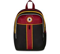 Seven AS Roma Rucksack mit Doppelfach, schwarz, Fronttasche mit Reißverschluss und Tasche für Trinkflasche, Jungen, Grundschule, Fußball, Schwarz, Taglia unica, Casual