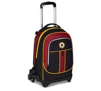Seven AS Roma Schultrolley Jack mit 3 Rädern, schwarz, Rucksack mit abnehmbarem Trolley 33 Liter, für Grund- und Mittelschule, Kinder, Fußball, Schwarz, Taglia unica, Casual