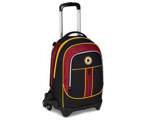 Seven AS Roma Schultrolley Jack mit 3 Rädern, schwarz, Rucksack mit abnehmbarem Trolley 33 Liter, für Grund- und Mittelschule, Kinder, Fußball, Schwarz, Taglia unica, Casual