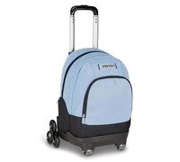 Seven Comby Schultrolley mit 8 Rädern, Made of Stars, grau, Glitzereffekt, 31 l, zerlegbar, Verwendung als Rucksack, Teleskopstange, ausgestattete Tasche, Laptoptasche, Grund- und Mittelschule