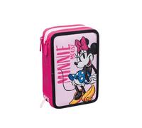Seven Disney Federmäppchen mit 3 Fächern, Motiv: Minnie Maus, Rosa, dreifach, komplett mit Bleistiften, Markern, Farben, Zubehör Rucksack, Grundschule, Medium, Rosa, Taglia Unica, Modern