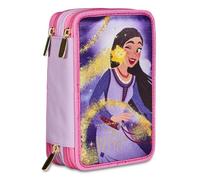 Seven Disney Federmäppchen mit 3 Fächern, Motiv: Wish Strong Heart, Bright Spirit, mehrfarbig - Federmäppchen mit mehreren Fächern mit Bleistiften, Stiften und Farben, mehrfarbig, Taglia Unica, Modern