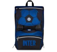 Seven Erweiterbarer Rucksack Inter, Doppelfach, Blau, 24 l, seitlicher Reißverschluss, Fronttasche, Seitentasche für Trinkflasche, Grund- und Mittelschule, Kinder, Jungen, Fußball, offizielles Produkt