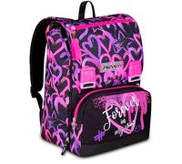 Seven Erweiterbarer Schulranzen,für Schule Sport Freizeit, ab 1. Klasse, für Mädchen und Jungen, gepolsterter Rucksack, mit Trinkflaschenfach, rosa