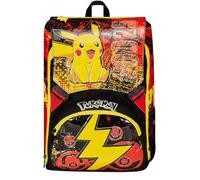 Seven Erweiterbarer Schulrucksack POKEMON - PIKACHU, Gelb Rot - Doppelter Rucksack mit Reißverschluss und mit Trinkflaschenhalter, Kinderrucksack, mehrfarbig, Taglia unica, Rucksack Backpacks