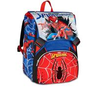 Seven Erweiterbarer Schulrucksack Big Spiderman, Blau, 24 l, erweiterbar durch Reißverschluss, Fronttasche, Seitentasche für Trinkflasche, Grundschule, Kinder