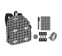Seven FC Juventus Fußball-Set Mini-Rucksack für Schule, Scotch, Stift, Aufkleber, offizielle Juvenuts Products - Geschenkidee, Schwarz/Weiß, n, mini