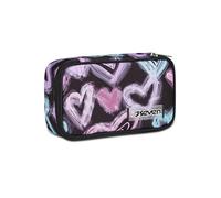 Seven Federmäppchen für die Schule, Quick Case, Schwarz und Lila, Freethink Girl, Federmäppchen komplett mit Stiften, Bleistiften, Farben, Zubehör Rucksack, Grundschule, Medium, Mädchen, fuchsia,