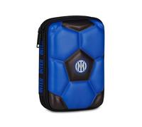 Seven Federmäppchen für Schule Quick Case 3D Inter, Blau, Federmäppchen mit 3D-Schale, Öffnung mit Reißverschluss, Zubehör Rucksack, Grund- und Mittelschule, Kinder und Jugendliche, Fußball