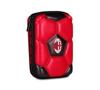 Seven Federmäppchen für Schule Quick Case 3D Milan, Rot, Federmäppchen mit 3D-Schale, Öffnung mit Reißverschluss, Zubehör Rucksack, Grund- und Mittelschule, Kinder und Jugendliche, Fußball