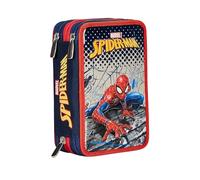 Seven Federmäppchen, Mäppchen, Mehrfarbig, Federtasche für Schreibwaren, Etui mit Stiften, Kugelschreiber, & mehr, 3 Fächer, Mädchen & Jungen, Schule - Grundschule, XXL, Spiderman