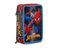 Seven Federmäppchen, Mäppchen, mehrfarbig, Federtasche für Schreibwaren, Etui mit Stiften, Kugelschreiber, & mehr, 3 Fächer, Mädchen & Jungen, Schule - Grundschule, XXL, SPIDERMAN