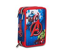 Seven Federmäppchen, Mäppchen, mehrfarbig, Federtasche für Schreibwaren, Etui mit Stiften, Kugelschreiber, & mehr, 3 Fächer, Mädchen & Jungen, Schule - Grundschule, XXL, THE AVENGERS