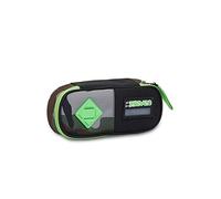 Seven Federmäppchen, Mäppchen, Mehrfarbig, Federtasche für Schreibwaren, mit elastischen Bändern, für Mädchen & Jungen, Schule&Grundschule, Round Plus, grün-schwarz