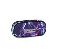 Seven Federmäppchen Schule Round Plus ELECTRICVIBE GIRL, violett, ovales Federmäppchen, Innentasche, elastische Stiftschlaufen, Zubehör Rucksack, Mädchen, Mädchen, Mittelschule und Oberschule