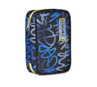 Seven Federmäppchen Speed Case, Blau, Stiftehalter Mono-Fach mit abnehmbaren Planken, komplett mit Stiften, Bleistiften, Farben, Zubehör Rucksack, Grundschule, Kinder, blau, Taglia Unica