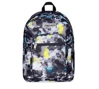 Seven Schulrucksack Freethink, Schwarz Gelb, Doppelfach mit PC-Tasche und Trinkflasche, 34 l, Mittel- und Oberschule, Jungen Rucksack, Schwarz , Taglia Unica