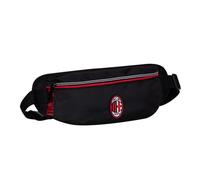 Seven Hüfttasche AC Mailand Bauchtasche Gürteltasche für Kinder Outdoor, Fußball Fans, schwarz-rot mit Reißverschluss