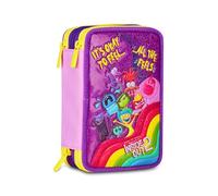 Seven Federmäppchen Inside Out 2 – befülltes Schüleretui, 3 Reißverschlüsse, Violett