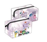 Seven Inside Out 2 Kulturbeutel, Lila und bunte Illustrationen, Kosmetiktasche, Reisezubehör, Mädchen, Lila, Taglia Unica