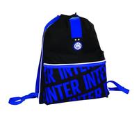 Seven Inter Turnbeutel mit Fronttasche, Schwarz und Blau, 18 Liter, Sportbeutel, Schule, Fitnessstudio und Freizeit, Kinder und Jugendliche, Blau / Schwarz, Taglia Unica