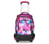 Seven Jack Detach Schulranzen mit Rollen, 37 Liter, Doppelfach, Schulrucksack mit Trinkflaschenfach, 3 in 1 multifunktional, versteckbare Schultergurte, Schule und Freizeit, Mädchen und Jungen, rosa
