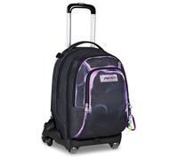 Seven Jack Schultrolley mit 8 Rädern Detach SHADOWS OF COLOR, Schwarz, 34 L, zerlegbar, Cross-over System, abnehmbarer Rucksack, Seitentasche für Trinkflasche, Grund- und Mittelschule, Kinder, Jungen