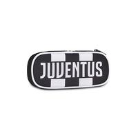 Seven Federmäppchen für Schule Round Plus Juventus, Schwarz, elastisches Federmäppchen mit Stiftschlaufen, Innentasche mit Reißverschluss, mittlere und obere Schule, für Kinder und Jugendliche
