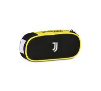 Seven Juventus Schulmäppchen Round Plus, oval, mit Gummibändern und Tasche für Stifte, Bleistifte und Zubehör, Mittel- und Oberschule, Kinder, Fußball, Schwarz, Modern, Modisch
