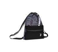 Seven Juventus Sportbeutel, Schwarz, weiche Struktur, Kordelzug, Fronttasche, Sportzubehör, Fußball, Schule, für Kinder und Jugendliche, Indea Fan-Geschenk