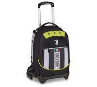 Seven Juventus Trolley Jack mit 3 Rädern, weiß und schwarz, Rucksack mit abnehmbarem Trolley 33 Liter, mit Fronttasche, abnehmbarer Rucksack, für Grund- und Mittelschule, Kinder und Jungen