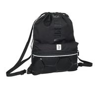 Seven Juventus Turnbeutel mit Fronttasche, Schwarz, 18 Liter, Sportbeutel, Schule, Fitnessstudio und Freizeit, Kinder und Jugendliche, Schwarz , Taglia unica