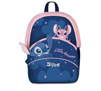 Seven Schulrucksack LILO & Stitch Starry Eyed für Kinder, Fronttasche, Öffnungen mit Reißverschluss, gepolsterte Schultergurte, atmungsaktive Netzunterlage, Trinkflasche, offizielles Produkt, Idee