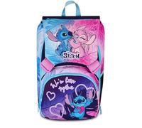 Seven Lilo & Stitch Doppel-Rucksack mit ausziehbarem Fach, lila, Maxi Fassungsvermögen, vorgeformte Rückenlehne, Mädchen, Grundschule, Lila, Taglia unica, Casual