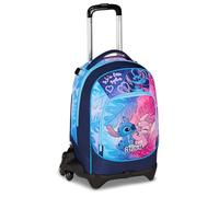 Seven Lilo & Stitch Schultrolley Jack 3 Räder, Blau, Rucksack mit abnehmbarem Trolley 33 Liter, für Grund- und Mittelschule, Mädchen, blau, Taglia unica, Casual