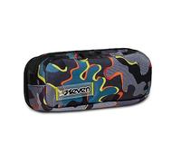 Seven Mäppchen, Federtasche für Schreibwaren, Etui für Stiften, Kugelschreiber, Kinder, Mädchen - Jungen, Grundschule, Kindergarten, Gymnasium, grau