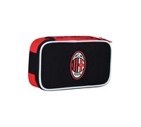 Seven Milan Federmäppchen für die Schule, Quick Case, Schwarz, Federmäppchen komplett mit Stiften, Bleistiften, Farben, Zubehör Rucksack, Grundschule und Medien, Kinder Fußball, Schwarz, Modern